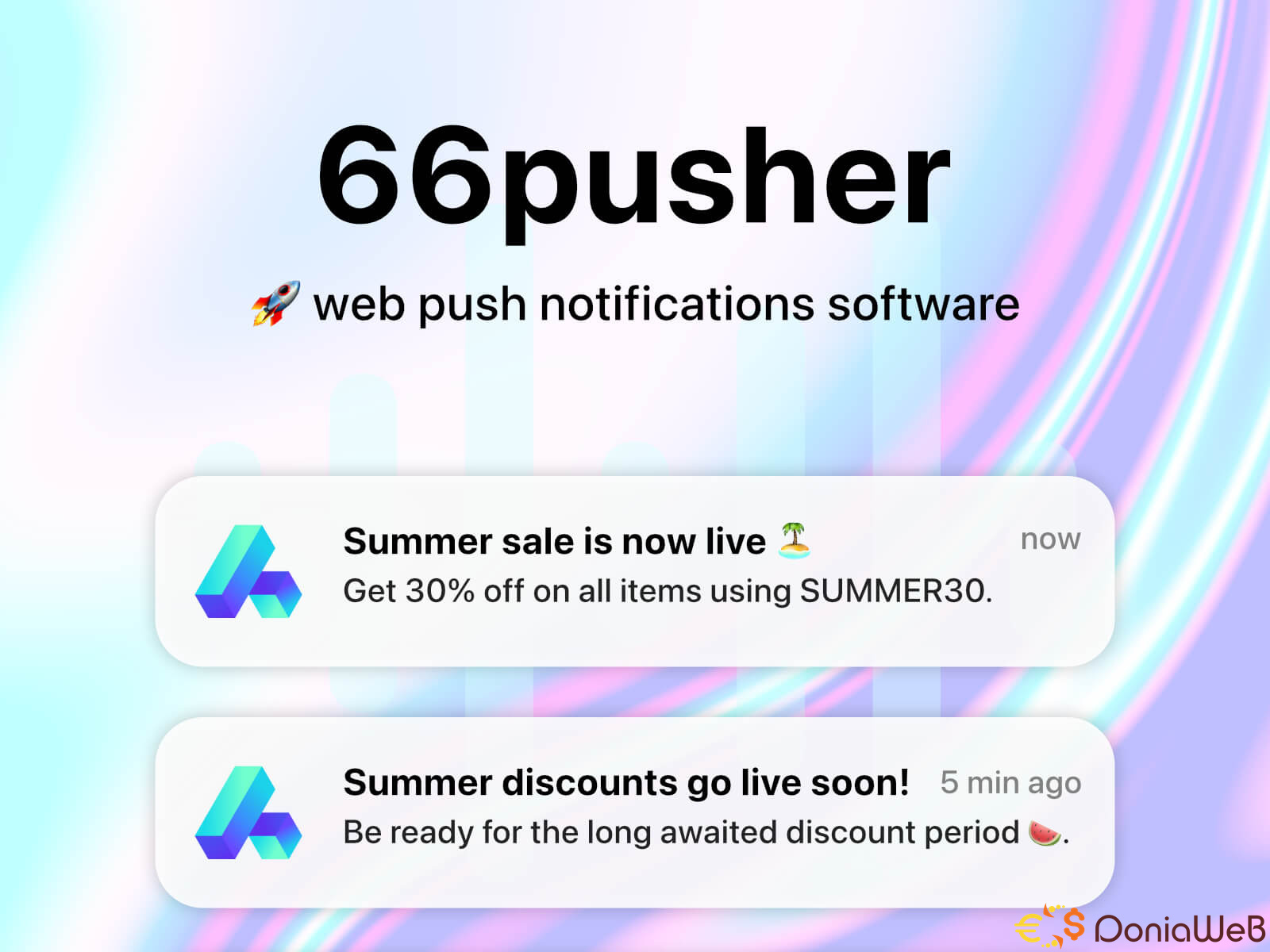 66pusher - Web push notifications software