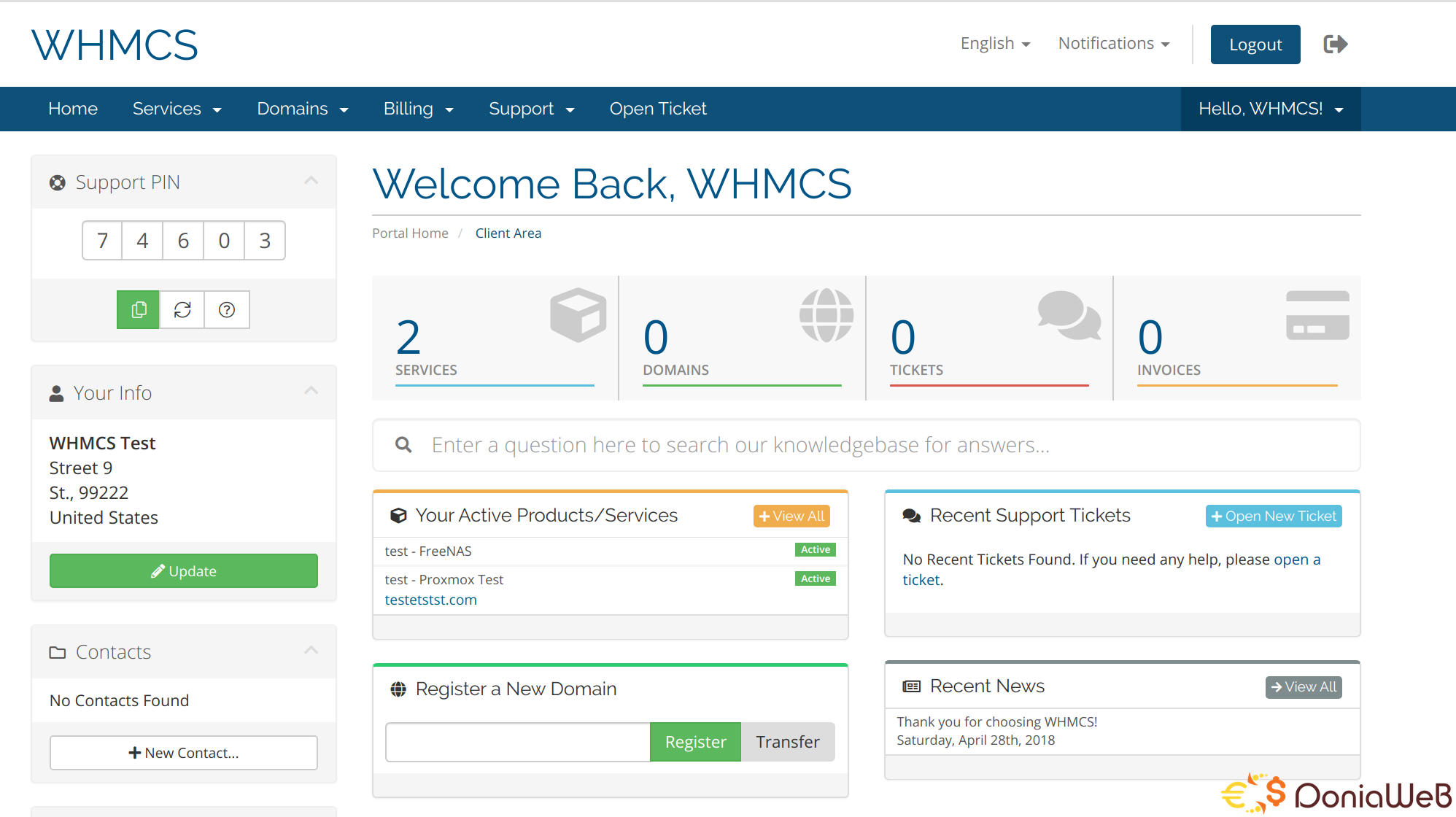 Support Verification PIN For WHMCS [NULLED]