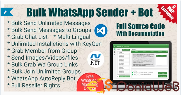 WaSender Bulk WhatsApp Sender + Group Sender + WhatsApp Auto Reply Bot (V3.3.0)