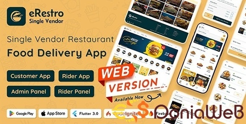 More information about "eRestro - Single Vendor Restaurant Flutter App | Food Ordering App with Admin Panel | Web Version"