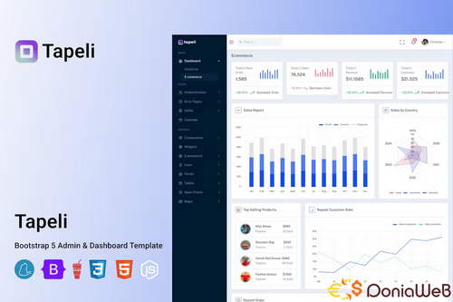 More information about "Tapeli - Responsive Bootstrap 5 Admin UI Kit"