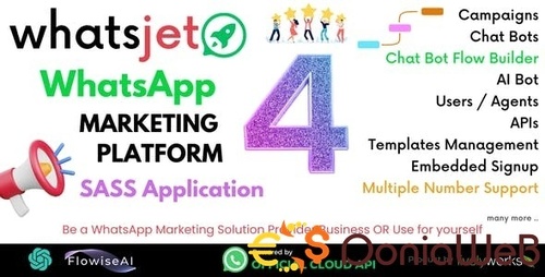 More information about "WhatsJet SaaS - A WhatsApp Marketing Platform with Bulk Sending, Campaigns & Chat Bots"