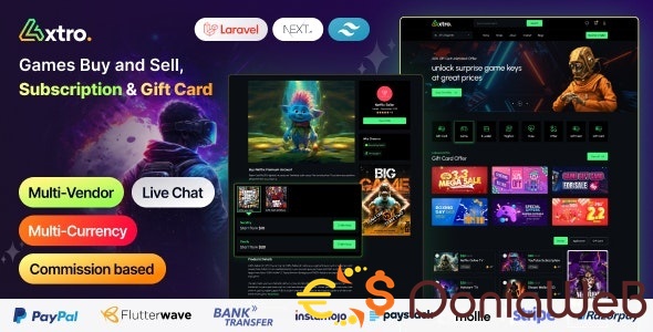 Axtro – Games Buy and Sell, Subscription & Gift Card Laravel Script