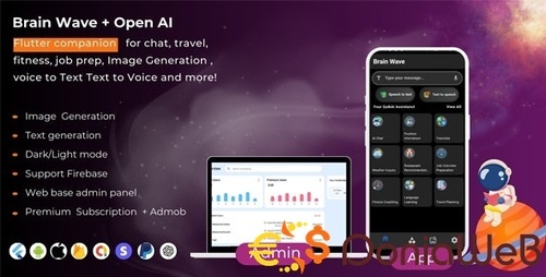 More information about "Brain Wave - Powerful ChatGPT , Writing Assistant , Image Generator , Complete Flutter App"