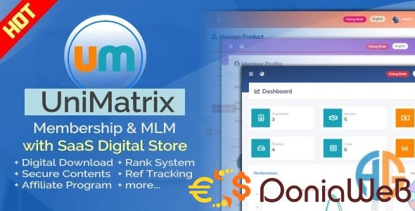 UniMatrix - Membership and MLM Script with SaaS Digital Store