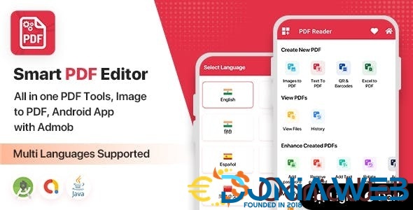 Smart PDF Editor – All in one PDF Tools, Image to PDF, Android App with Admob