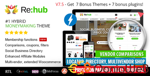 More information about "REHub - Price Comparison, Affiliate Marketing, Multi Vendors Store, Community Themes"