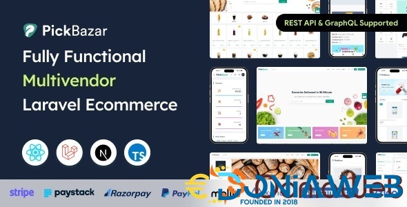 Pickbazar- Multivendor Laravel Ecommerce with React, Next Js, GraphQL & REST API