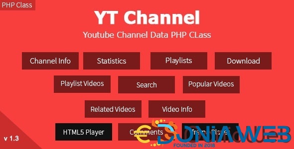 YT Channel - YouTube Channel And Video Details API V3 PHP Class