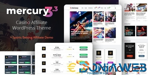 More information about "Mercury - Gambling & Casino Affiliate WordPress Theme. News & Reviews"