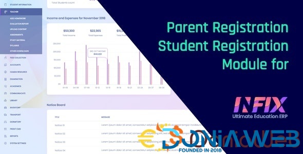 Parent Registration or Student Registration Module for InfixEdu