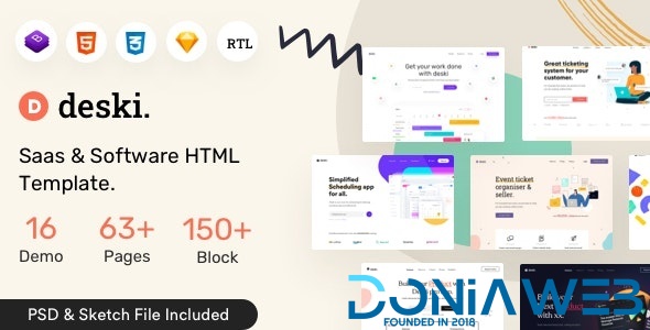 Deski - Saas & Software HTML + RTL Template