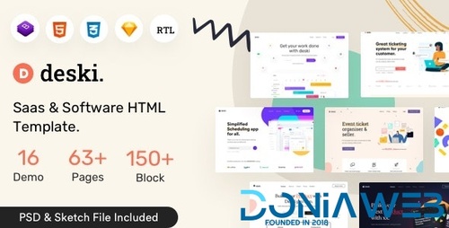 More information about "Deski - Saas & Software HTML + RTL Template"