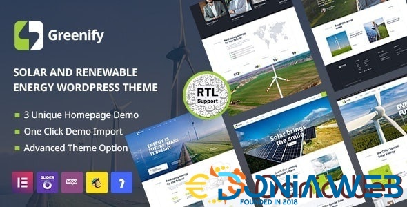 Greenify | Solar & Renewable Energy WordPress Theme