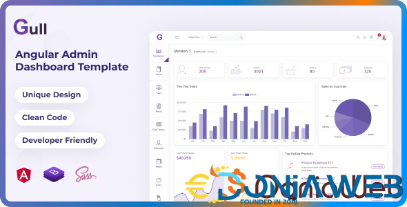 Gull - Angular 18+ Admin Dashboard Template