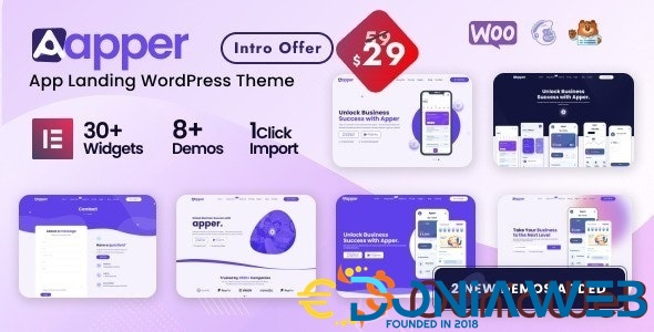 Apper - WordPress Multi-concept App Landing Page Theme