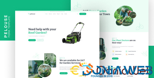 Pelouse - Gardening, Landscaping Figma UI Template