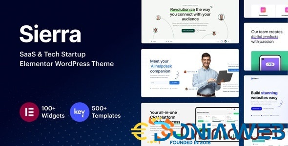 Sierra - SaaS & Tech Startup Elementor WordPress Theme