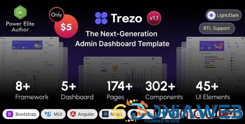 More information about "Trezo - Bootstrap, React, Angular, Vue, Laravel & Rails Admin Dashboard HTML Template"