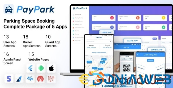 Ultimate Parking Management System with Website | Flutter Mobile Apps | Admin Panel | Pay Park