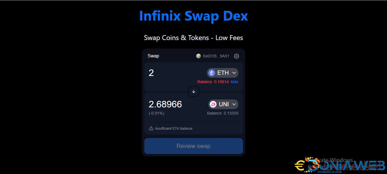 InfinixSwap - Complete Multichain ERC-20 Token & Stable Coin Decentralized Exchange System