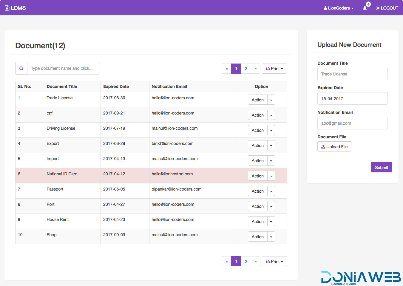 LDMS - Document Validity Manager