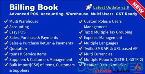 More information about "Billing Book -Advanced POS, Inventory, Accounting, Warehouse, Multi Users, GST Ready"