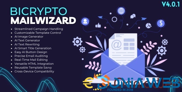 MailWizard Addon For Bicrypto - AI Image Generator, AI Content Generator, Drag&Drop Email Editor