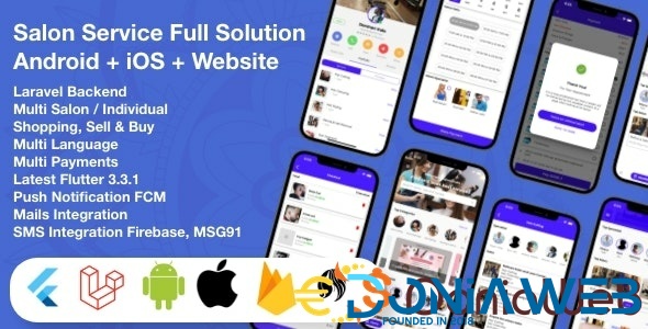 Multi Salon, Individual Appointments Booking System Full App Solution Flutter / Laravel / Angular