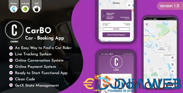 CarBo - Online Car Booking Flutter App UI Kit