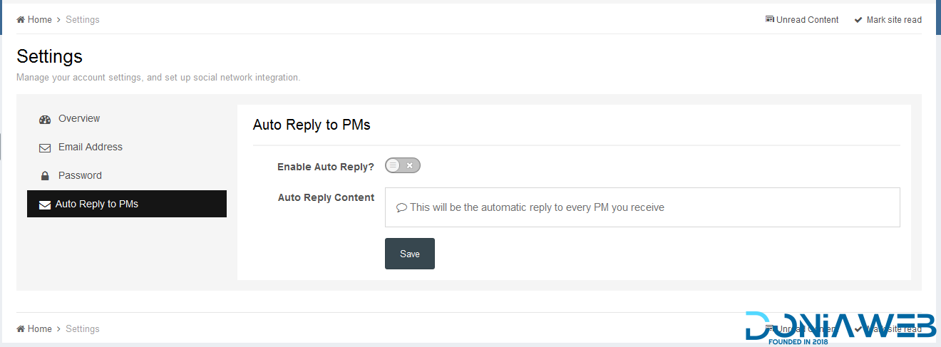 Auto Reply to PMs