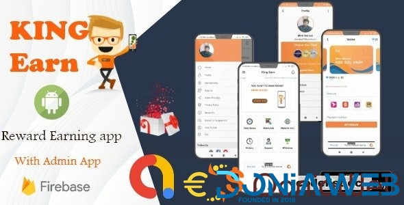 KingEarn v3.0 - Android Rewards Earning App With Admin App