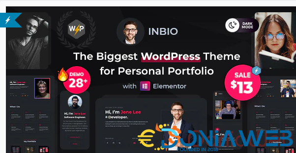 InBio - Personal Portfolio/CV WordPress Theme By Rainbow-Themes