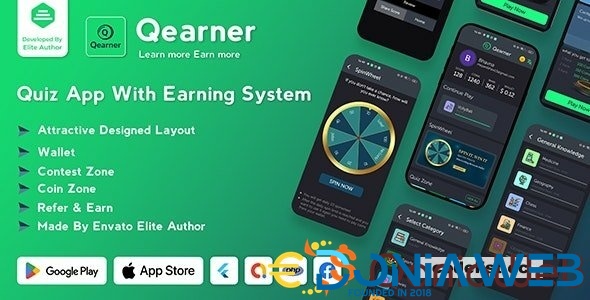 Qearner – Quiz App | Android Quiz game with Earning System + Admin panel