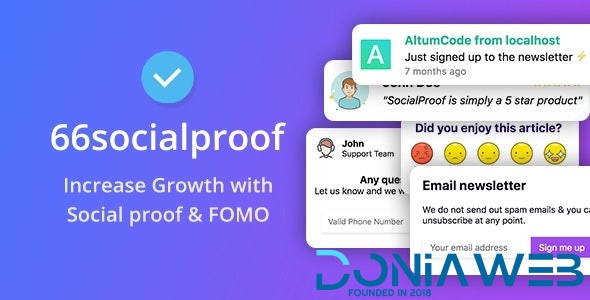 66socialproof - Social Proof & FOMO Widgets Notifications (SAAS) [Extended License]