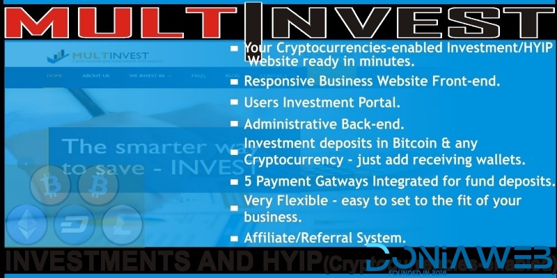 MultInvest – Cryptocurrencies Investment Script