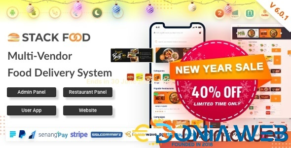 StackFood Multi Restaurant - Food Delivery App with Laravel Admin and Restaurant Panel