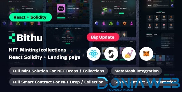 Bithu - NFT Minting/Collection with Smart Contract (React JS+Solidity)