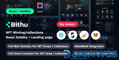 More information about "Bithu - NFT Minting/Collection with Smart Contract (React JS+Solidity)"