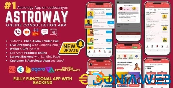 Astroway - Astrology Consultation App with PHP Backend | Audio-Video Calls, Chat with Live Streaming