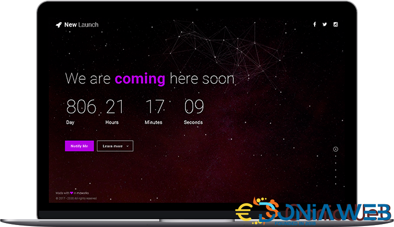 New Launch - Responsive Coming Soon Page HTML