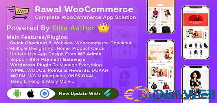 Rawal - Ionic Woocommerce & Flutter Woocommerce Full Mobile Application Solution with Setting Plugin