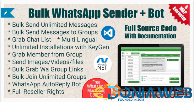 WaSender Bulk WhatsApp Sender + Group Sender + WhatsApp Auto Reply Bot (V3.3.0)