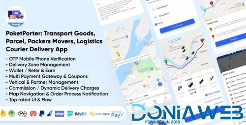 More information about "PoketPorter: Transport Goods, Parcel, Packers Movers, Logistics & Courier Delivery App Full Solution"