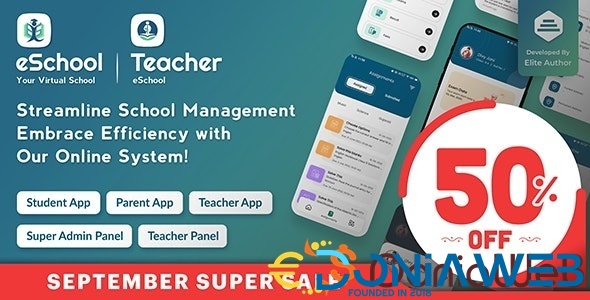 eSchool - School Management System with Student | Parents | Teacher Flutter App | Laravel Admin