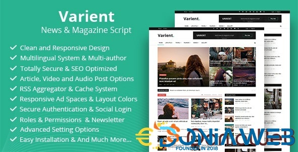 More information about "Varient - News & Magazine Script"