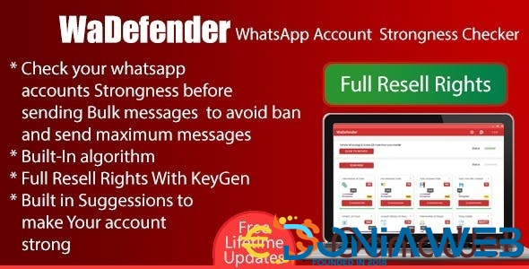 WaDefender - WhatsApp Account Strongness Checker for bulk sending - Full Reseller Rights