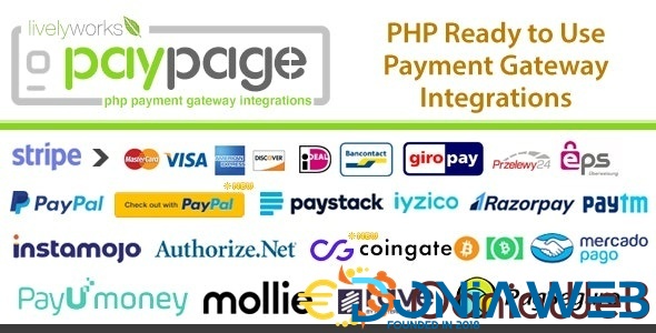 PayPage - PHP ready to use Payment Gateway Integrations