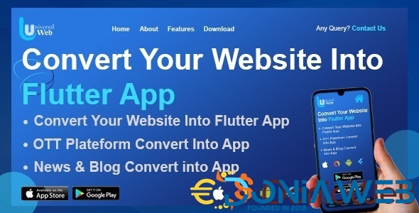 UniversalWeb - Convert Website to a Flutter App | Webview App | Web To App |Andorid | iOS