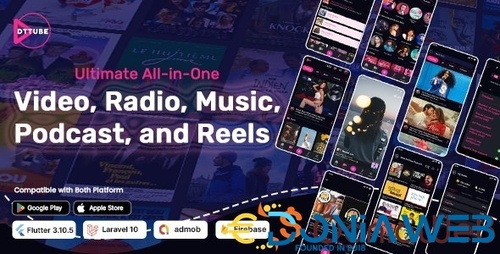 More information about "DTTube - Ultimate All-in-One Video,Reels,Podcast,Radio,Music Flutter App with Laravel Admin Panel"